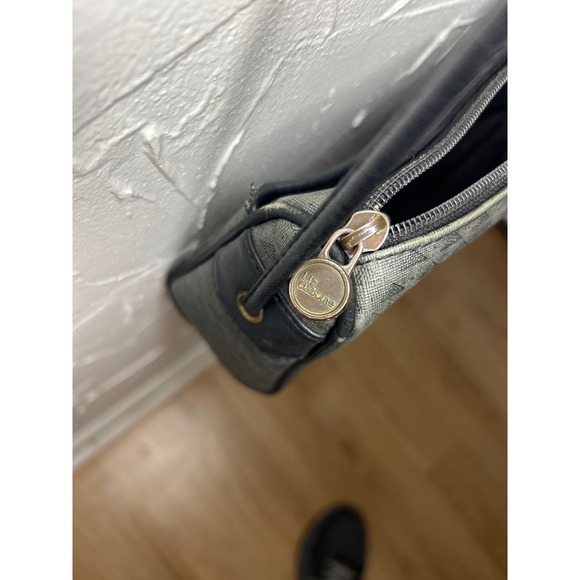 Vintage Liz Claiborne Crossbody Bag Black Geometric Pattern Purse - Picture 6 of 6